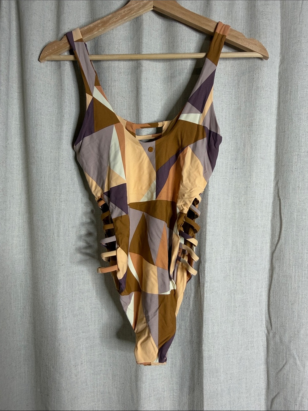 Volcom Multi-Color Geometric Cutout One-Piece - Picture 4 of 6